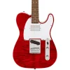 Squier Affinity Series Telecaster SH Flame Maple Top and Laurel Fingerboard with White Pickguard - Crimson Red Transparent