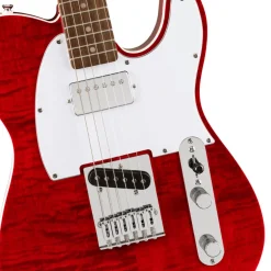 Squier Affinity Series Telecaster SH Flame Maple Top and Laurel Fingerboard with White Pickguard - Crimson Red Transparent