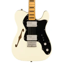 Squier FSR Classic Vibe '70s Telecaster® Thinline, Maple Fingerboard with Blocks and Binding, Black Pickguard, Olympic White