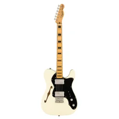 Squier FSR Classic Vibe '70s Telecaster® Thinline, Maple Fingerboard with Blocks and Binding, Black Pickguard, Olympic White