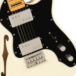 Squier FSR Classic Vibe '70s Telecaster® Thinline, Maple Fingerboard with Blocks and Binding, Black Pickguard, Olympic White