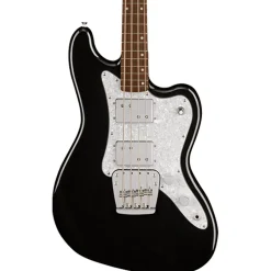 Squier Paranormal Rascal Bass HH, Laurel Fingerboard, White Pearloid Pickguard, Metallic Black