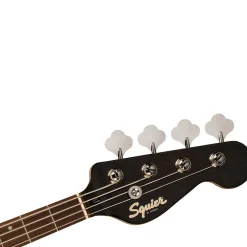 Squier Paranormal Rascal Bass HH, Laurel Fingerboard, White Pearloid Pickguard, Metallic Black