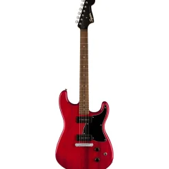 Squier Paranormal Strat-O-Sonic, Laurel Fingerboard, Black Pickguard, Crimson Red Transparent