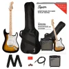Squier Sonic Stratocaster Pack in Black in 2 Colour Sunburst