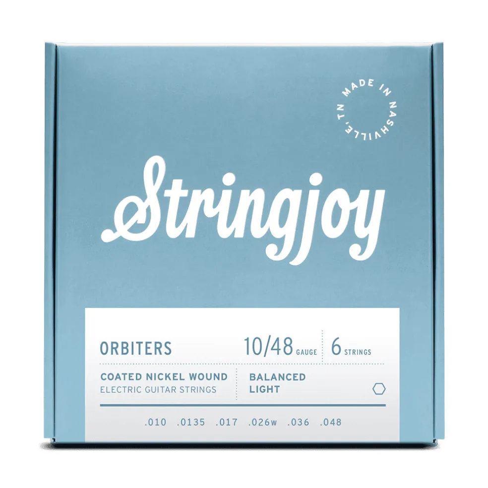 Stringjoy Orbiters | Balanced Light Gauge (10-48) Coated Nickel Wound Electric Guitar Strings
