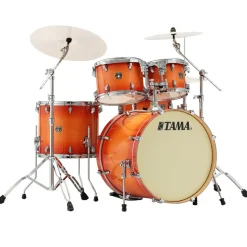 Tama CL52KS Superstar Classic 5-Piece Shell Pack with 22" Bass Drum and SM5W Hardware Pack Included - Tangerine Lacquer Burst