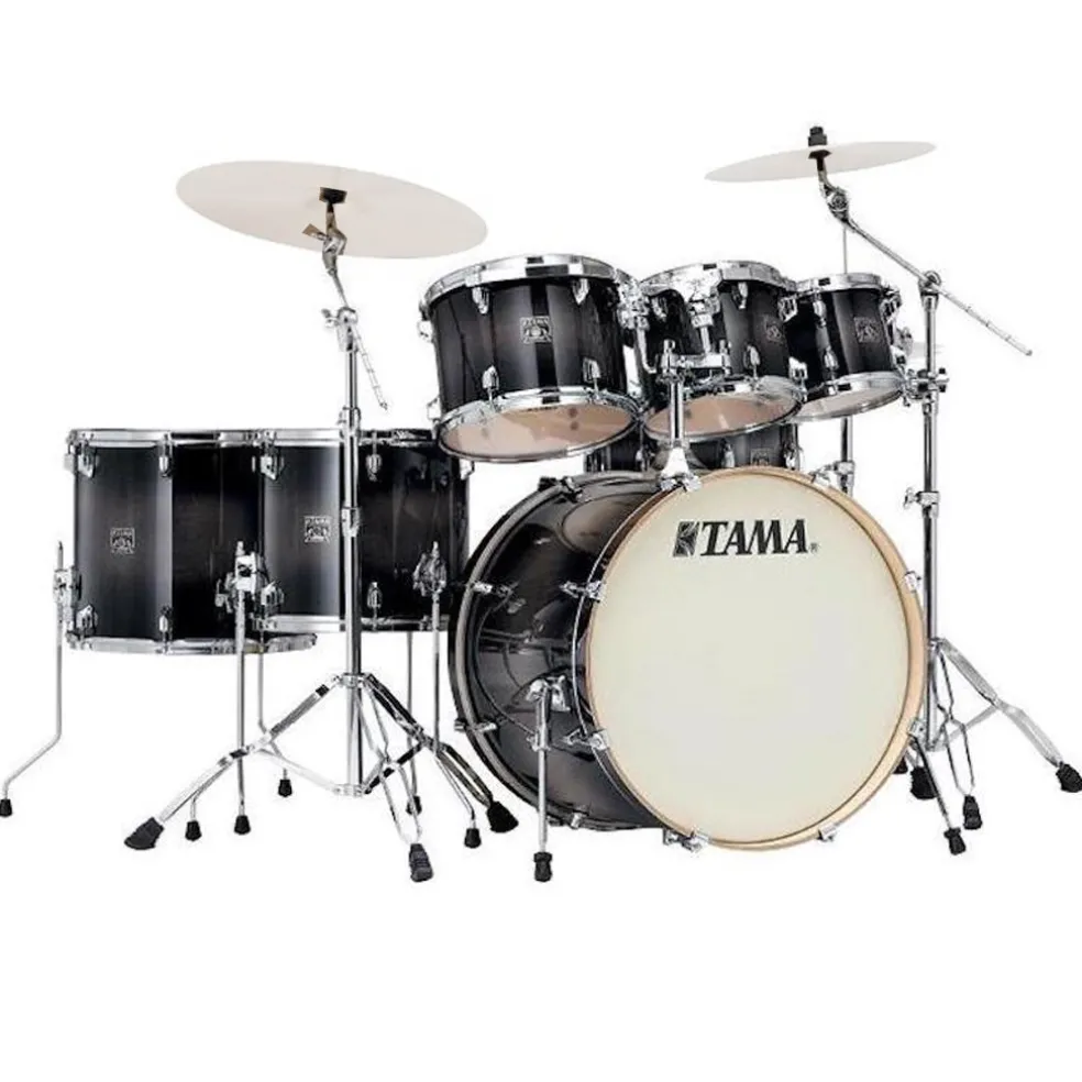 Tama CL72S Superstar Classic 7-Piece Shell Pack with 22" Bass Drum and SM5W Hardware - Transparent Black Burst