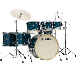 Tama CL72S Superstar Classic 7-Piece Shell Pack with 22" Bass Drum and SM5W Hardware - Gloss Sapphire Lacebark Pine