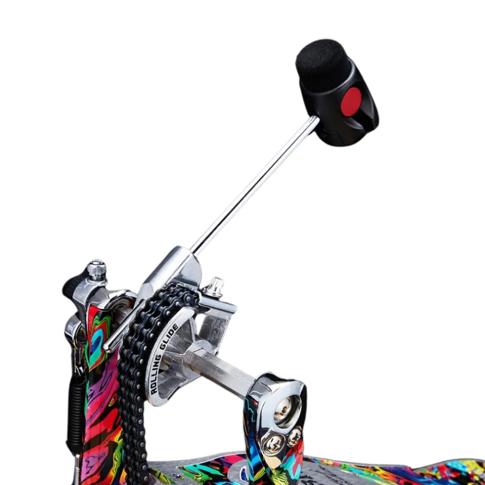 Tama HP900PM 50th Anniversary Limited Edition Iron Cobra Power Glide Single Pedal - Marble Psychedelic Rainbow