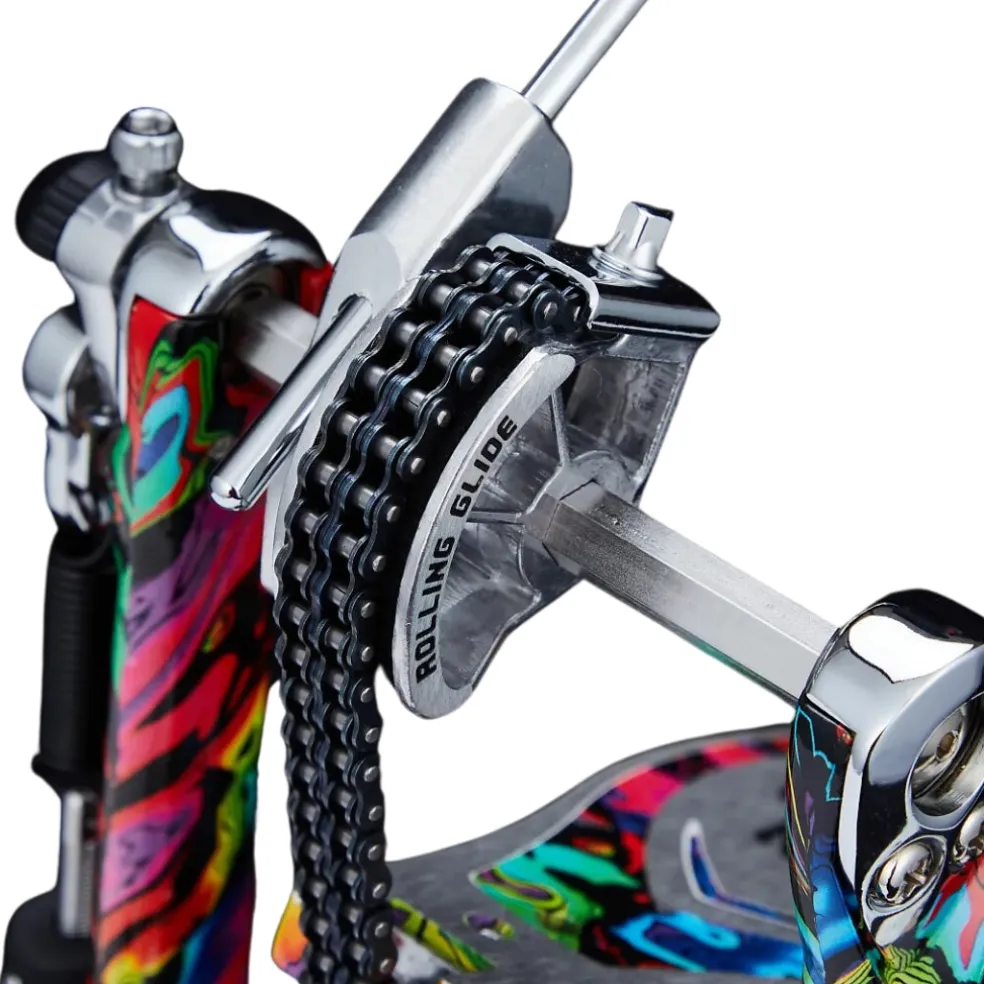 Tama HP900PM 50th Anniversary Limited Edition Iron Cobra Power Glide Single Pedal - Marble Psychedelic Rainbow