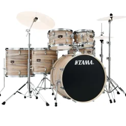 Tama Imperialstar 6-Piece Complete Kit with 22" Bass Drum - Natural Zebrawood Wrap