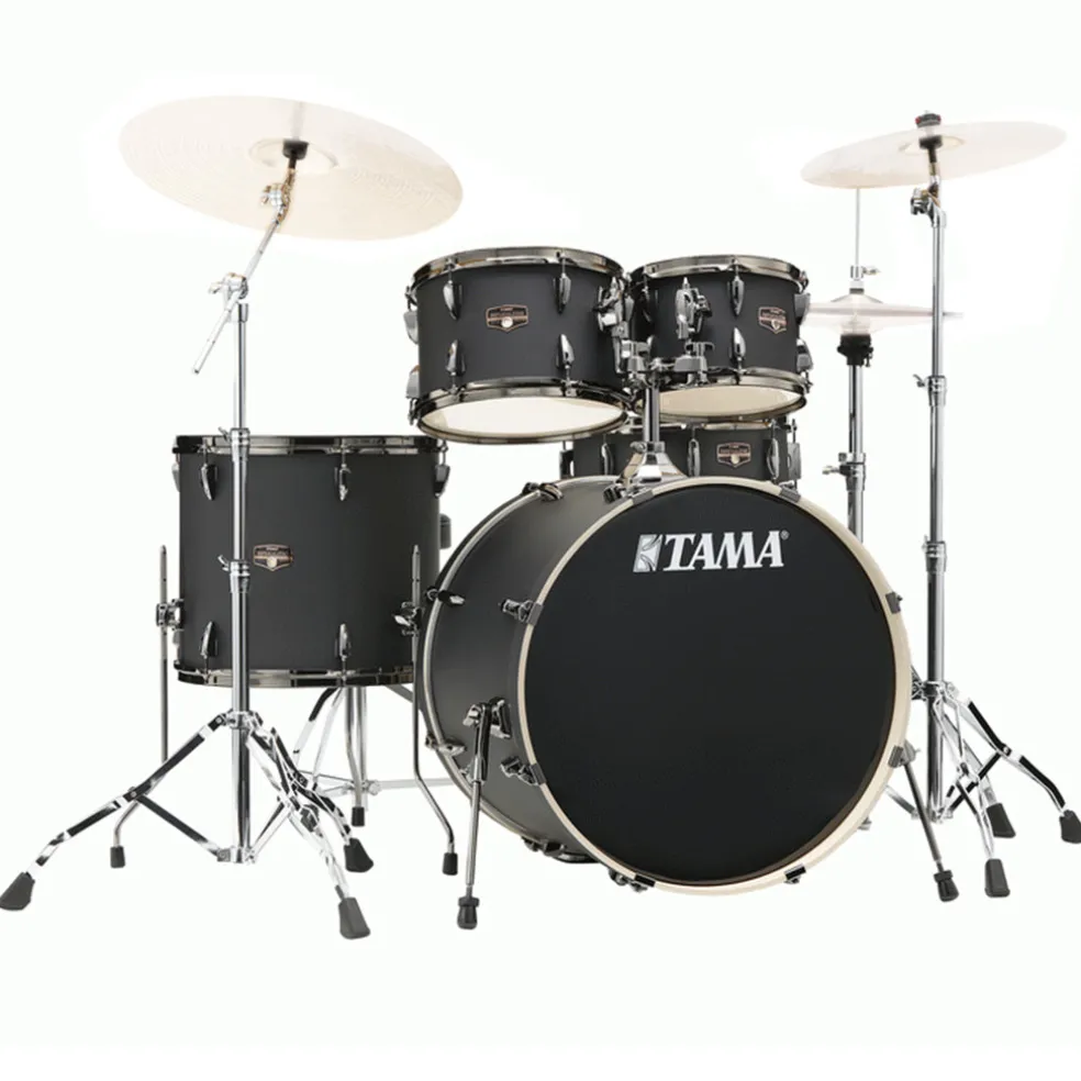 Tama IP52H6W Imperialstar 5-Piece Complete Kit with 22" Bass Drum - Blacked Out Black
