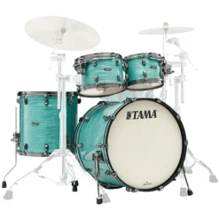 Tama Starclassic Maple 4-Piece Shell Pack with 22" Bass Drum and Black Nickel Shell Hardware - Surf Green Silk