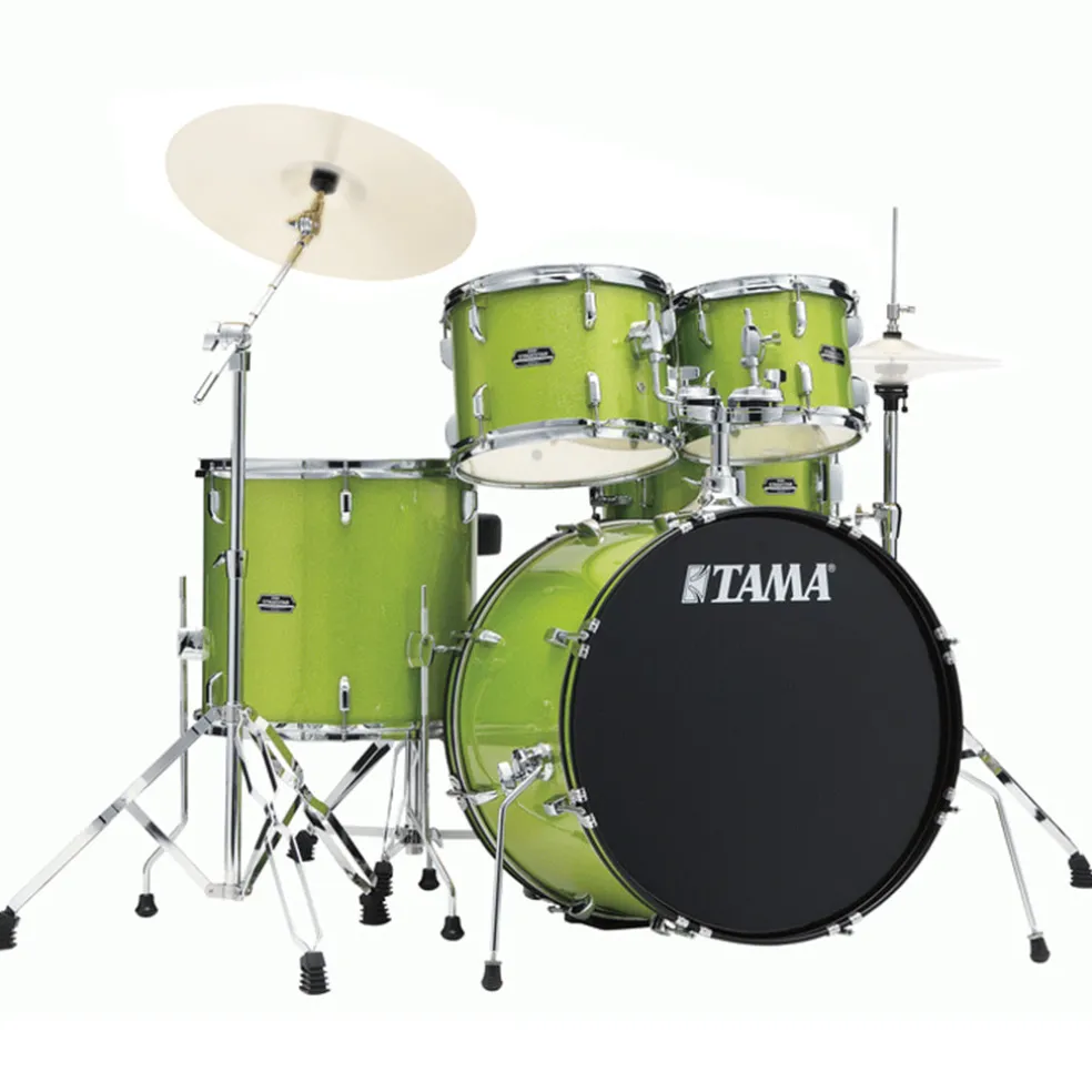 Tama ST52H5C Stagestar 5-Piece Complete Kit with 22" Bass Drum - Lime Green Sparkle