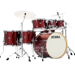 Tama Superstar Classic 7-Piece Shell Pack with 22" Bass Drum and SM5W Hardware Pack Included - Dark Red Sparkle