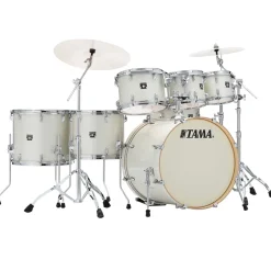 Tama Superstar Classic 7-Piece Shell Pack with 22" Bass Drum and SM5W Hardware Pack Included - Vintage White Sparkle