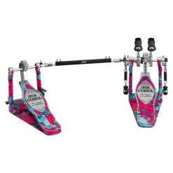 Tama 50th Anniversary Limited Iron Cobra Power Glide Twin Pedal - Marble Coral Swirl