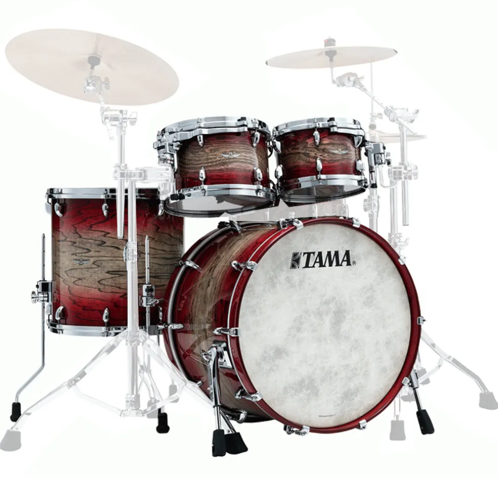 Tama TW42RZSA Star Walnut 4-Piece Shell Pack with 22" Bass Drum - Garnet Japanese Sen Burst (No Hardware Included)