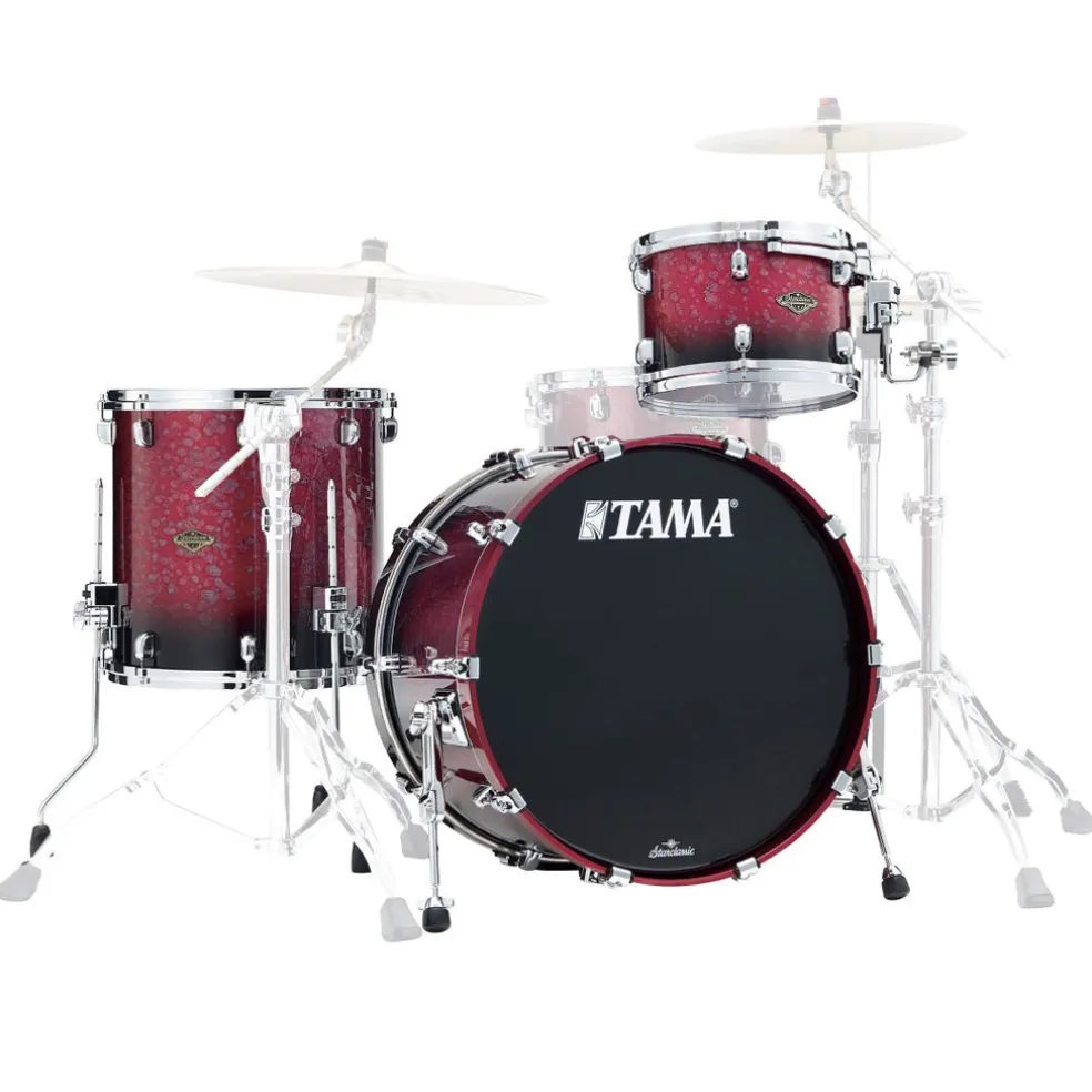 Tama WBS32RZS Starclassic Walnut/Birch 3-Piece Shell Pack with 22" Bass Drum - Molten Dark Raspberry Fade