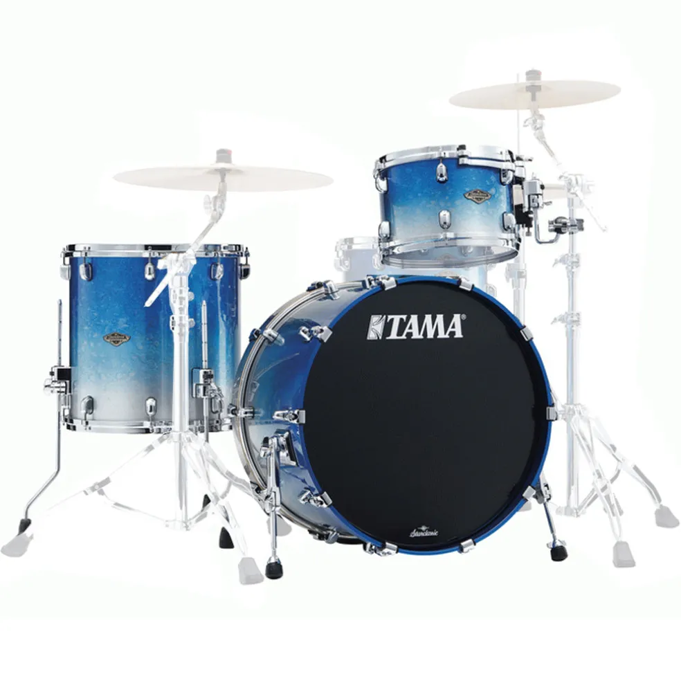 Tama WBS32RZS Starclassic Walnut/Birch 3-Piece Shell Pack with 22" Bass Drum - Molten Blue Ice Fade