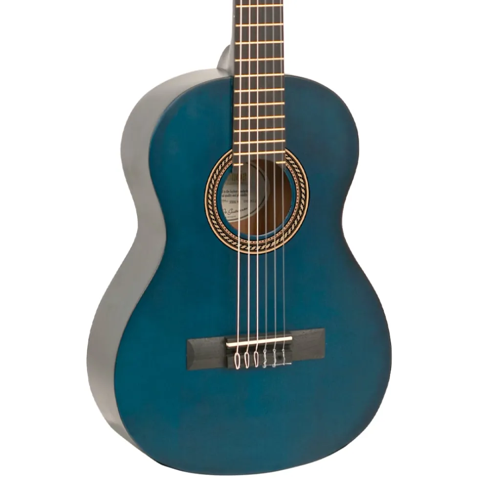 Valencia - 200 Series 1/2 Size Classical Guitar - Transparent Blue