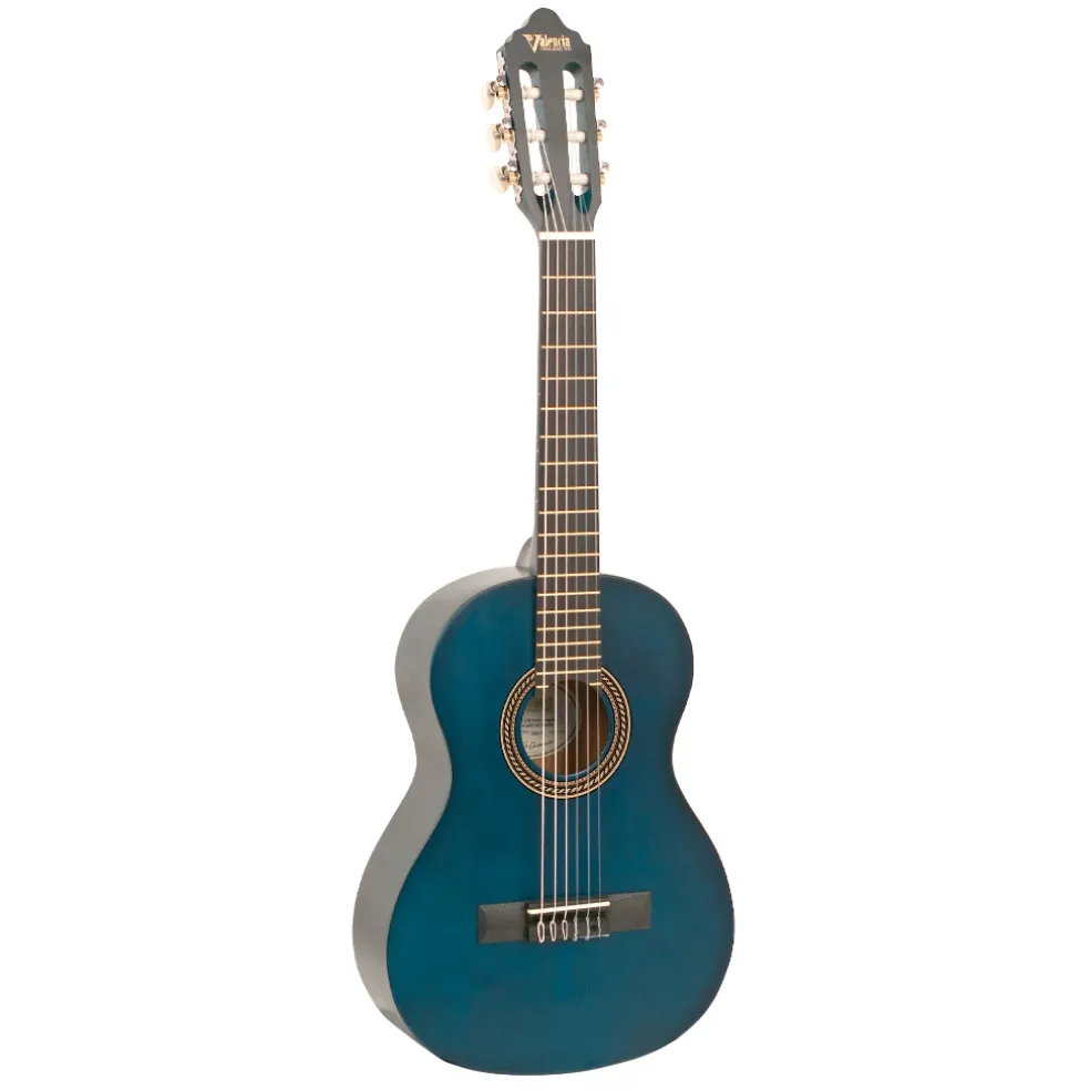 Valencia - 200 Series 1/2 Size Classical Guitar - Transparent Blue