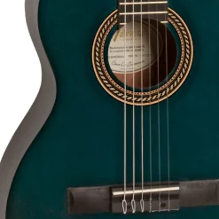 Valencia VC203 - 3/4 Classical Guitar - Satin Transparent Blue