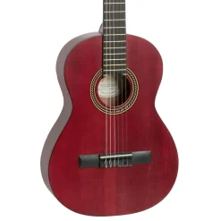 Valencia VC203 - 3/4 Classical Guitar - Satin Transparent Wine Red
