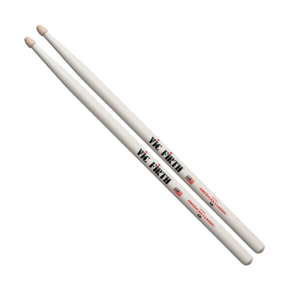 Vic Firth American Classic Drumsticks - 5B - White Finish