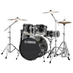 Yamaha Rydeen Fusion Size 5-Piece Complete Drum Set with Hardware and Cymbals - Black Glitter