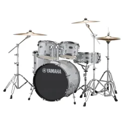 Yamaha Rydeen Fusion Size 5-Piece Complete Drum Set with Hardware and Cymbals - Silver Glitter