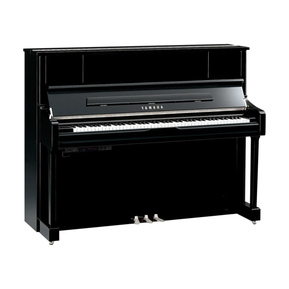 Yamaha U1JSC3PEC 121cm Upright Piano with SC3 Silent System in Polished Ebony with Chrome Fittings