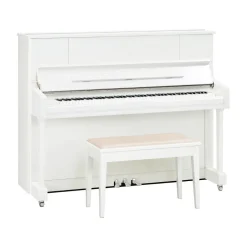 Yamaha U1JSC3PWHC 121cm Upright Piano with SC3 Silent System in Polished White with Chrome Fittings