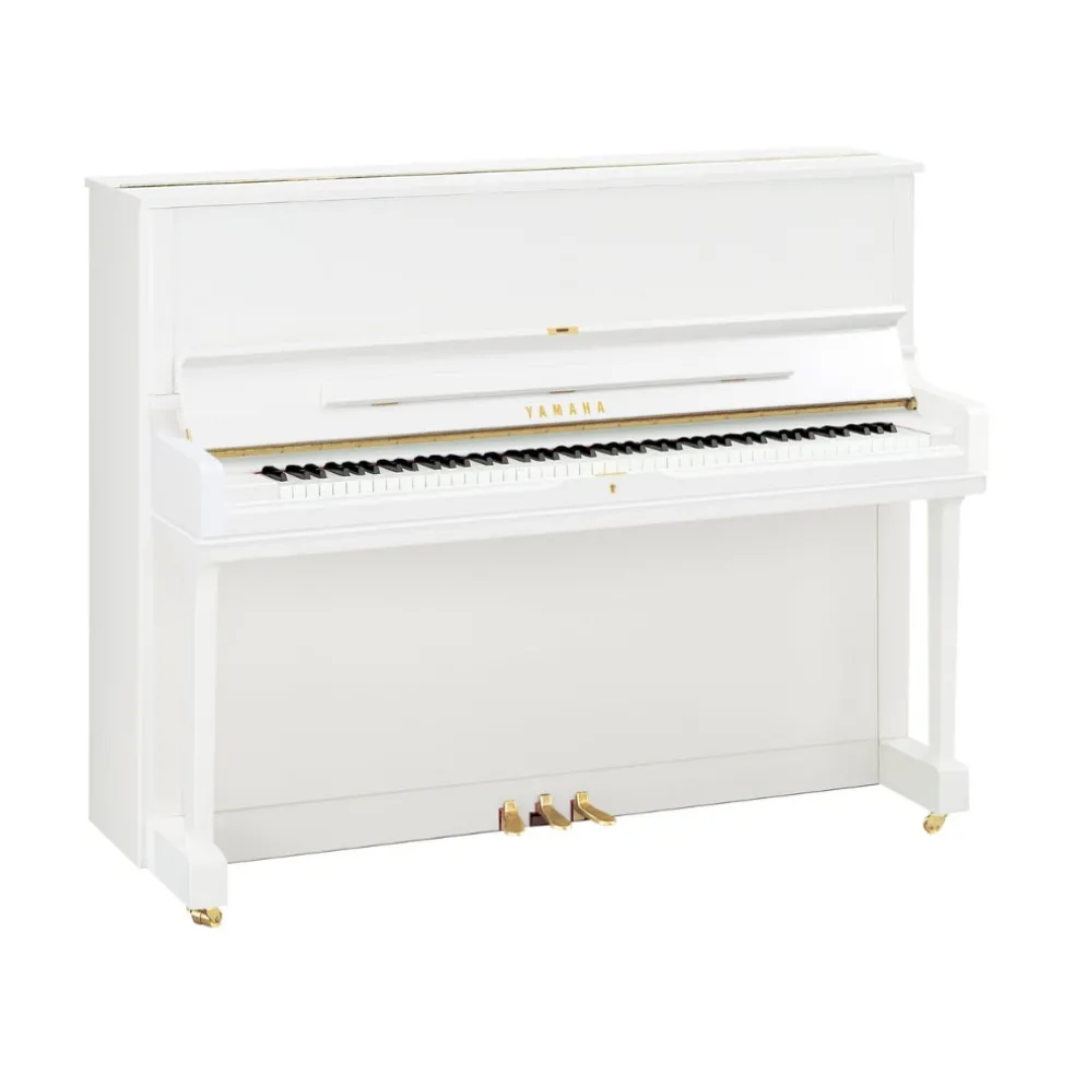 Yamaha YUS1PWH 121cm Professional Upright Piano in Polished White